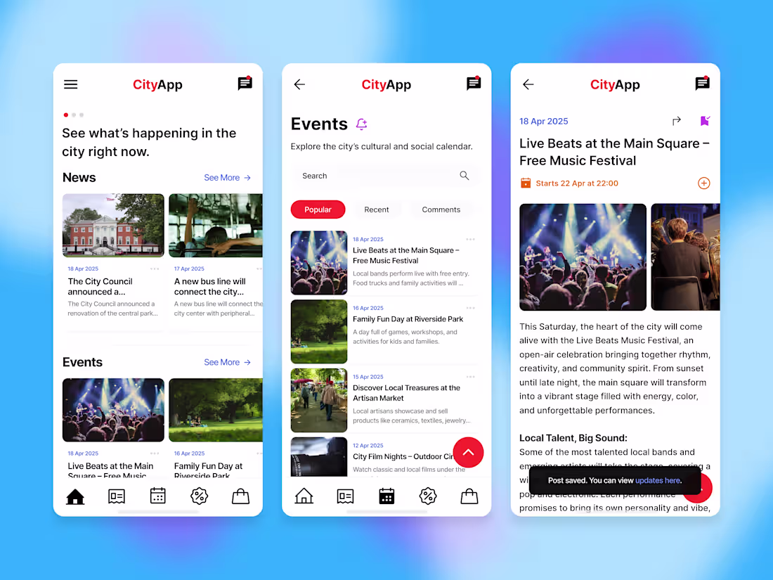 Cover image for CityApp — Local News & Events App