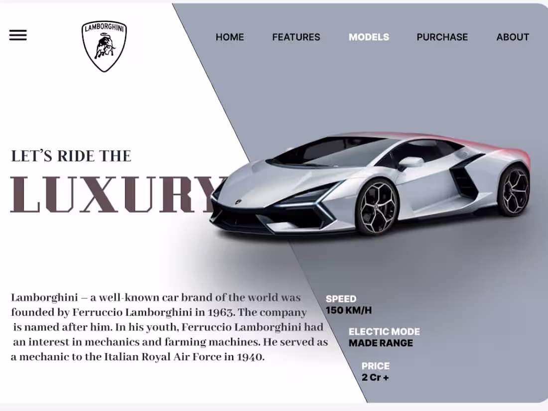 Cover image for Project for a car website template 