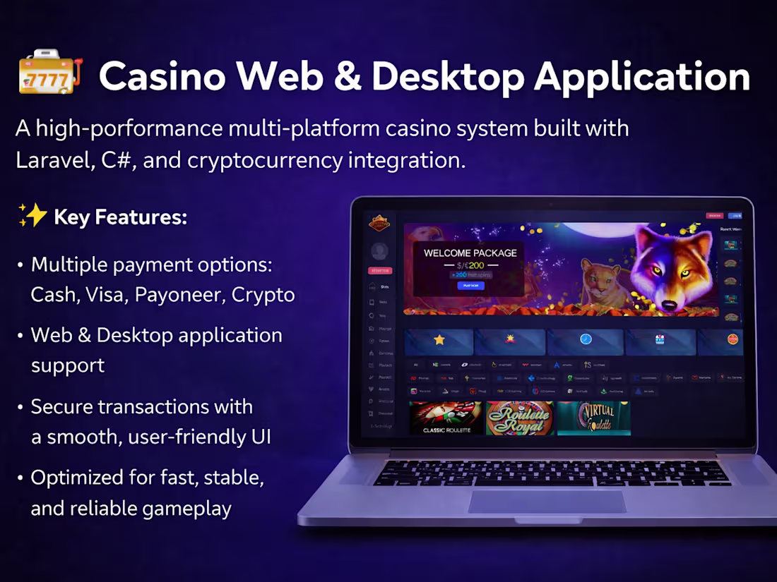 Cover image for Casino Web & Desktop App