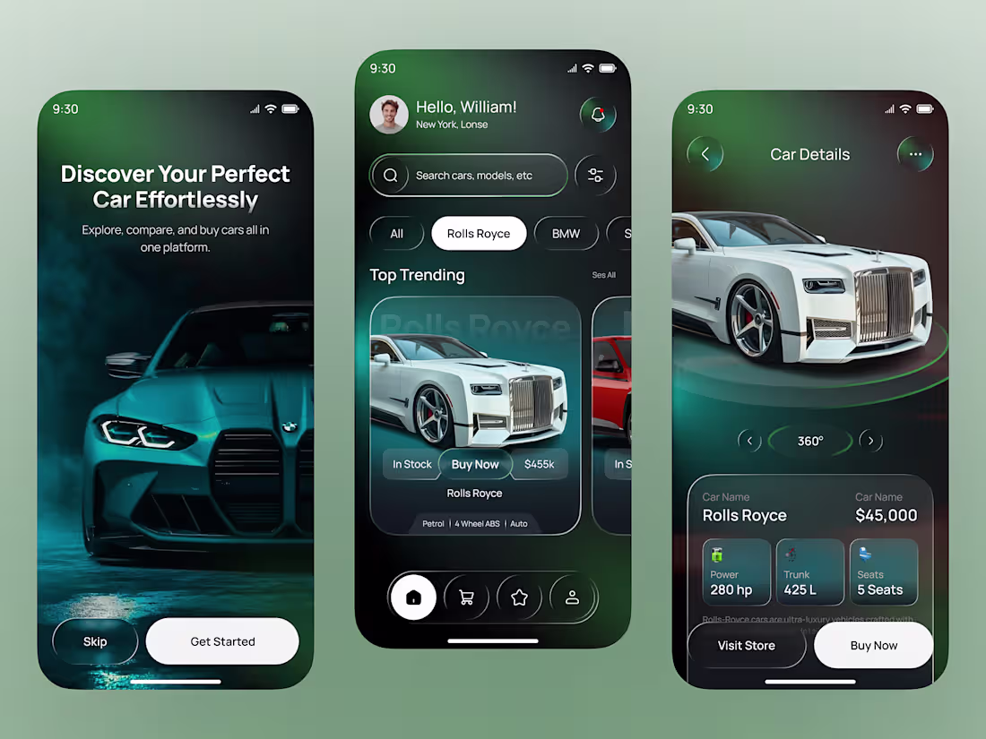 Cover image for Luxury Car Buying Mobile App UI Design