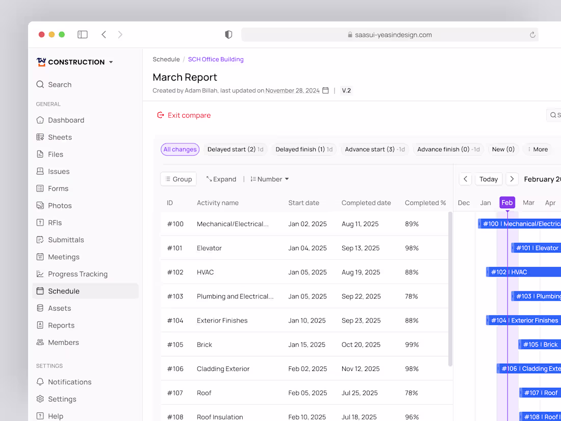Cover image for Schedule - Construction Management SaaS Project UX/UI