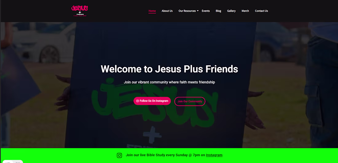 Cover image for Jesus Plus Friends Website Project.