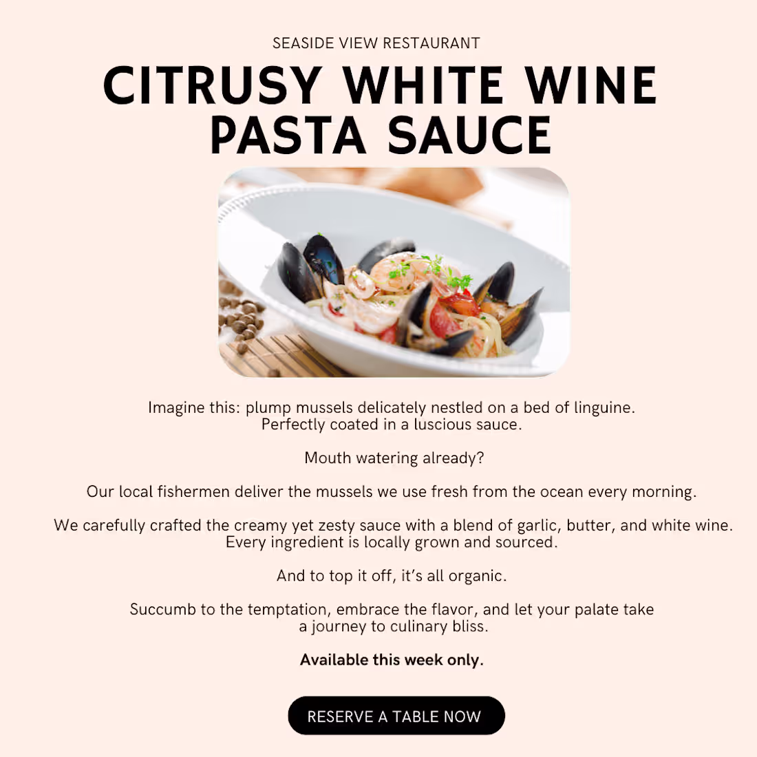 Cover image for Seaside View Restaurant: Landing Page