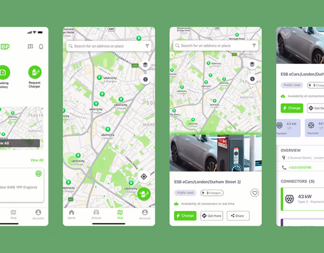 Cover image for BP EV CHARGING STATION APP :: Behance