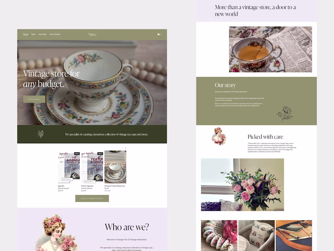 Cover image for Vintage Store Website Design