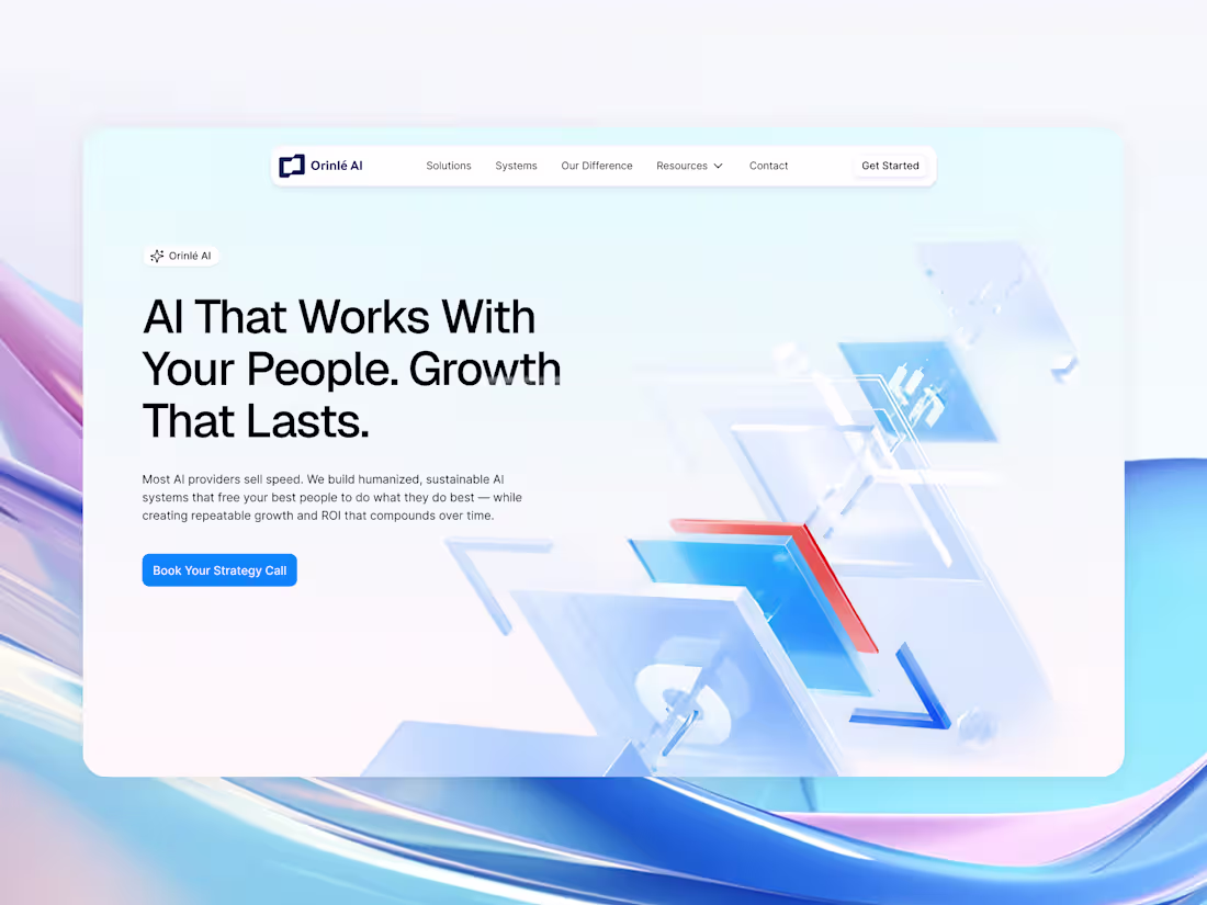 Cover image for Orinle | Premium AI Solution Agency Website Redesign