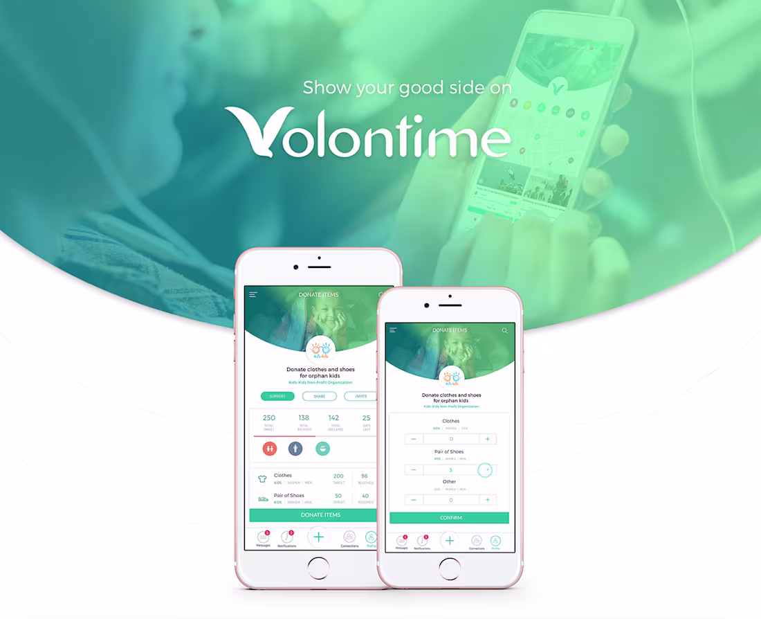 Cover image for Volontime - Award-winning Mobile & Web App for Volunteers 