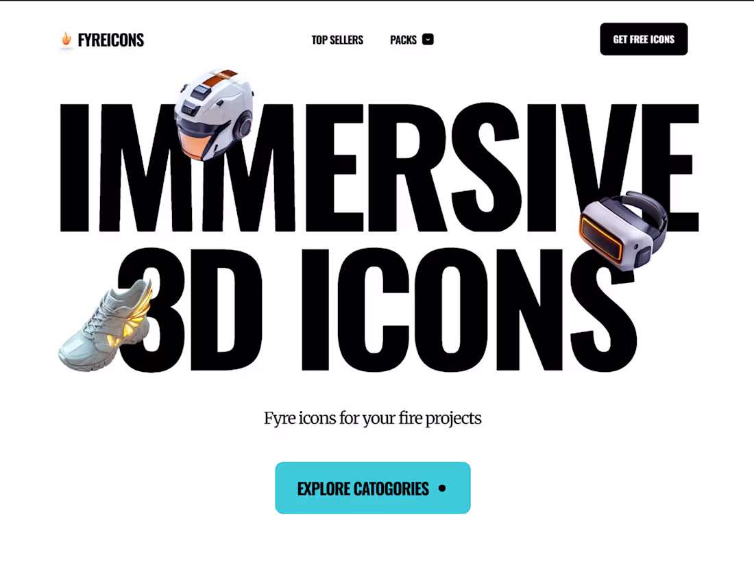Cover image for Fyreicons - 3d animated website