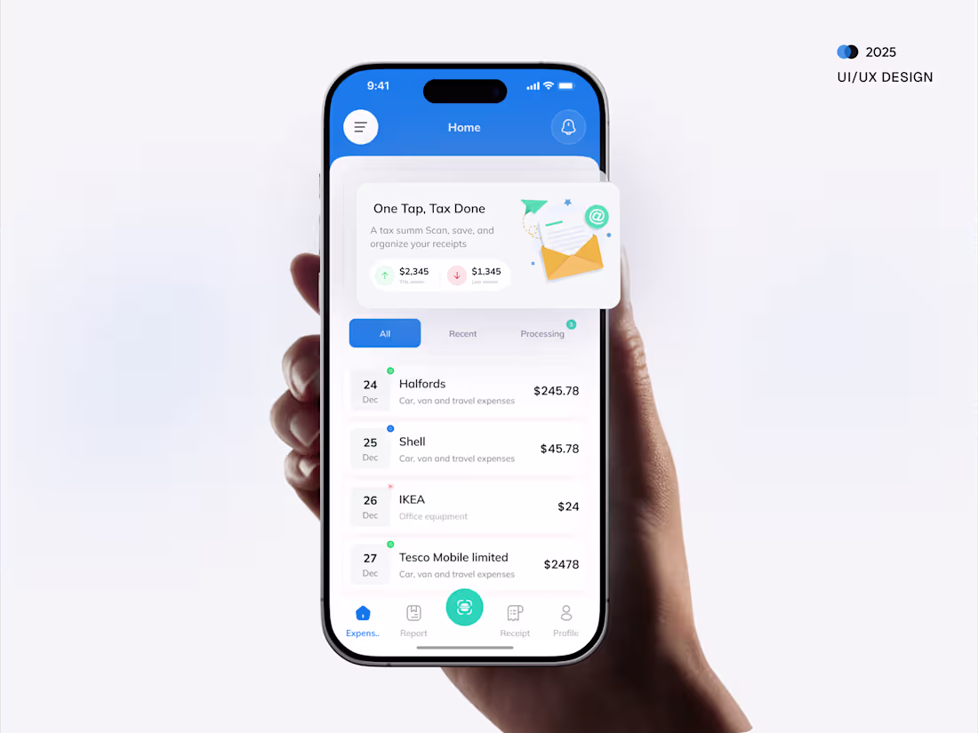 Cover image for Tax & Expense Management App – UI/UX Design