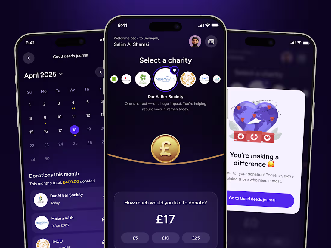 Cover image for Designing the Act of Giving with Sadaqah - Mobile App for Ga...