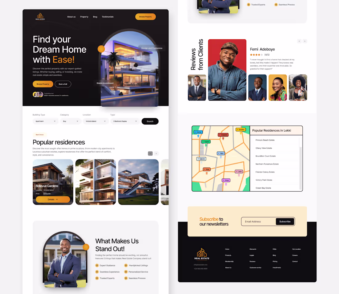 Cover image for Real Estate Landing Page UI/UX Design