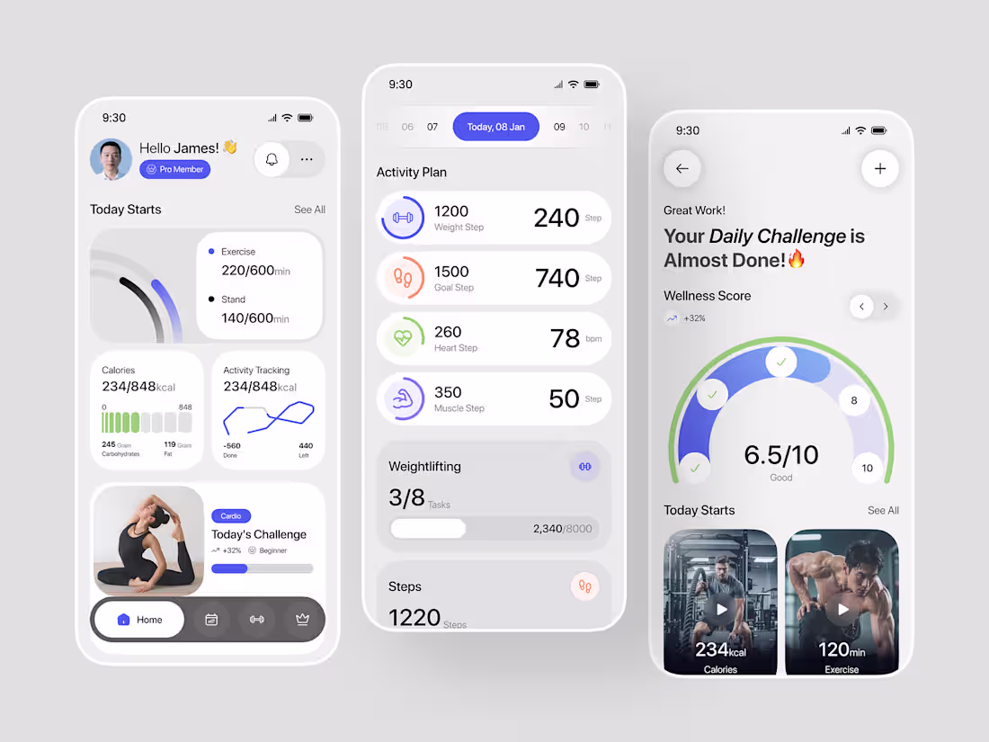 Cover image for Modern Fitness & Wellness App Design