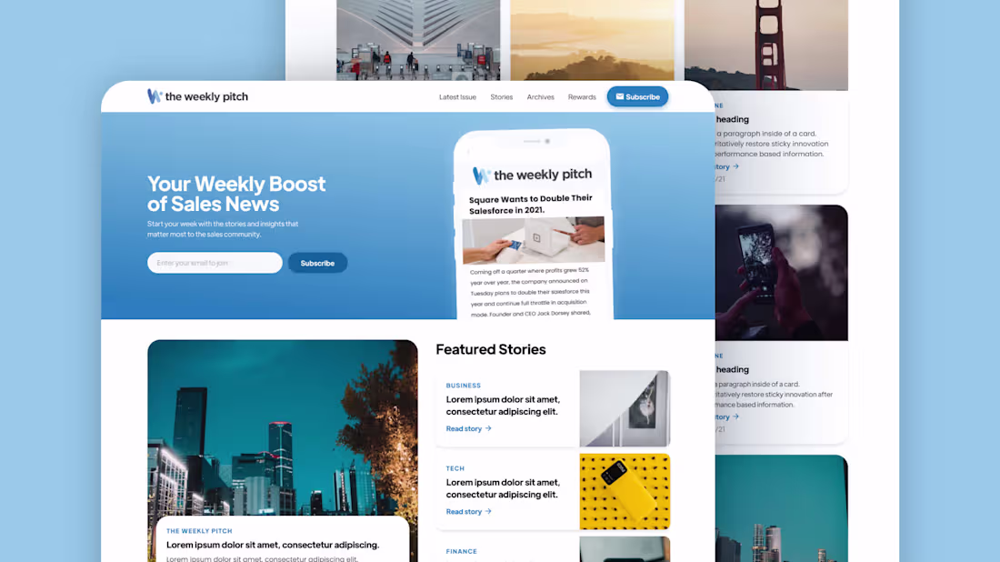 Cover image for The Weekly Pitch | Newsletter Website