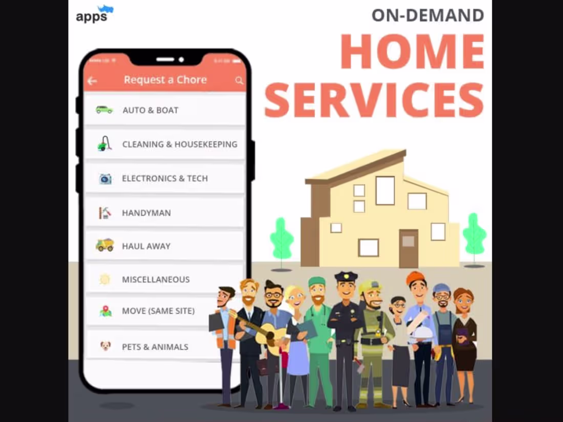 Cover image for Develop super functional Home Service App, Ondemand App