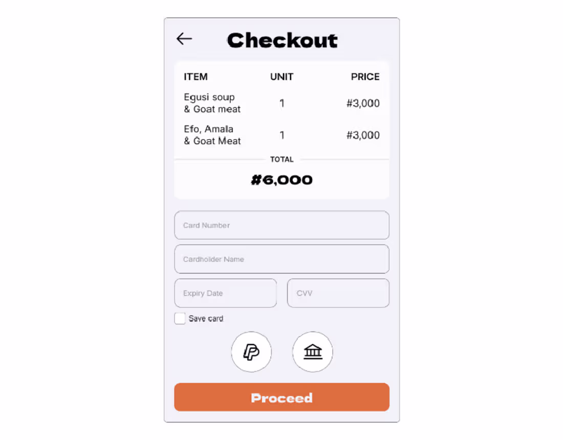 Cover image for Afia's Kitchen Checkout Page