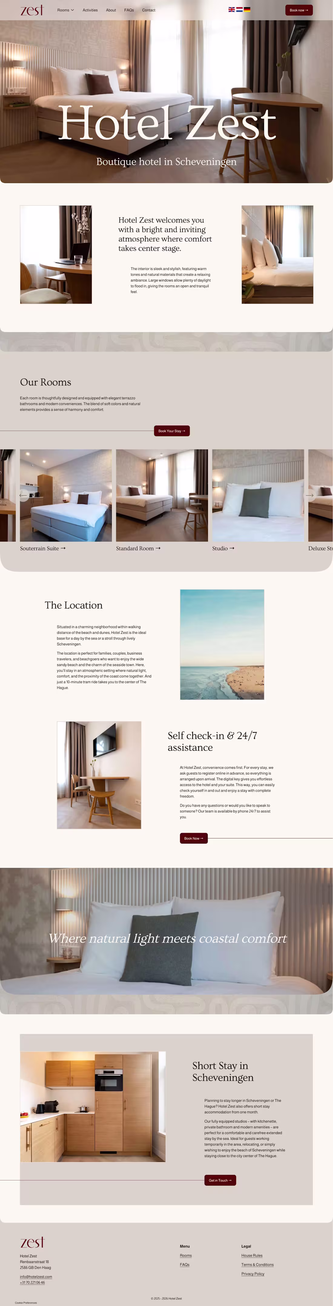 Cover image for Squarespace website for Hotel Zest