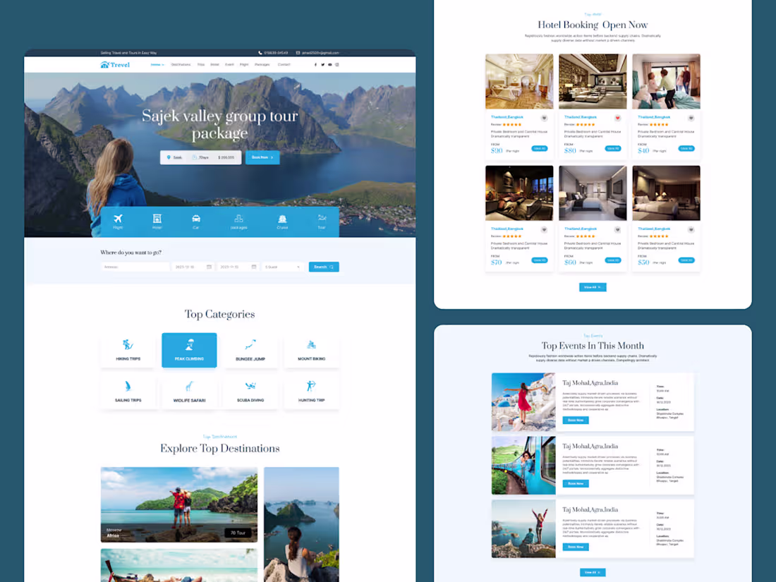Cover image for TRAVEL AGENCY WEBSITE