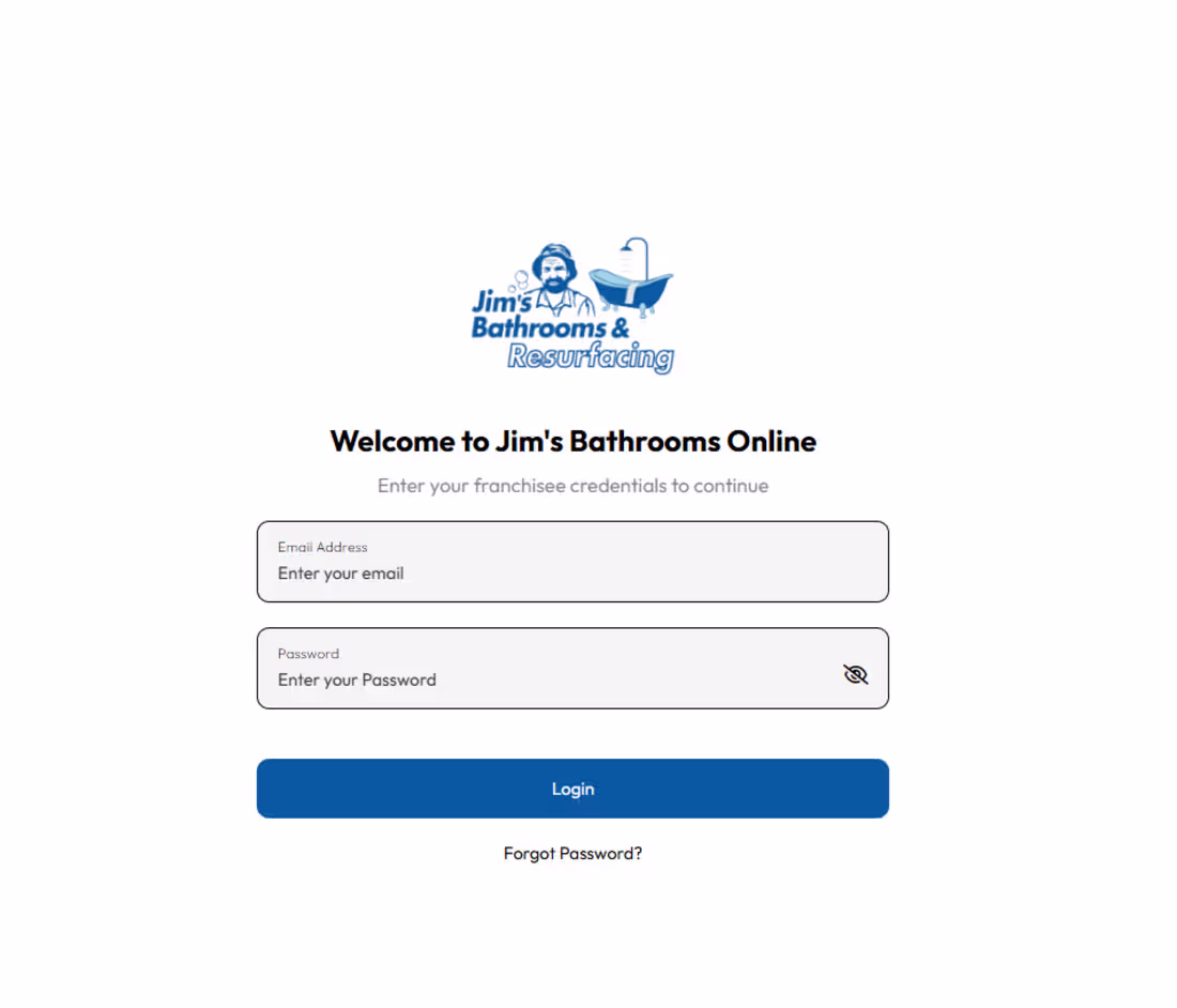 Cover image for Jim’s Bathrooms – Franchise Project Management Dashboard Dev...