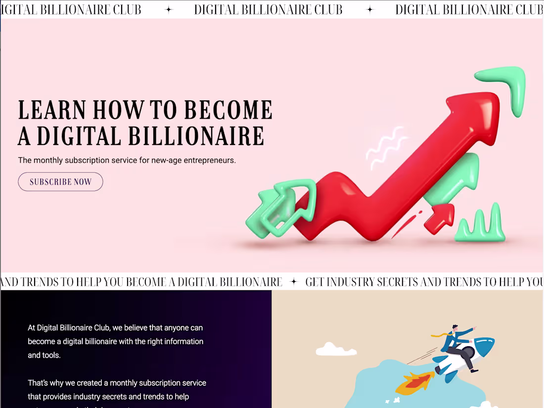 Cover image for Digital Billionaire Club | Exclusive Monthly Secrets On Becomin…