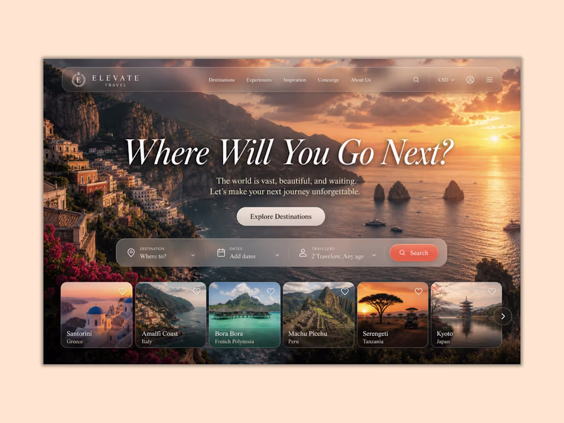Cover image for Luxury Travel Discovery Web App