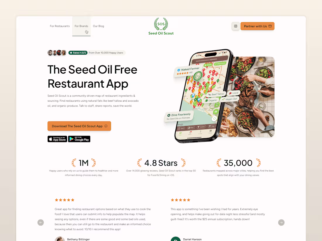 Cover image for Seed Oil Scout - Consumer Landing Page.