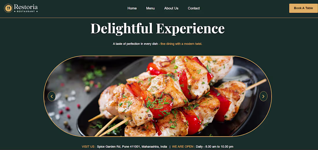 Cover image for Restaurant- Website