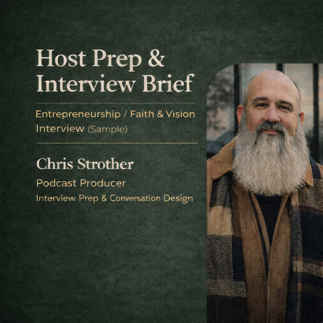 Cover image for This project is a sample Host Prep & Interview Brief created...