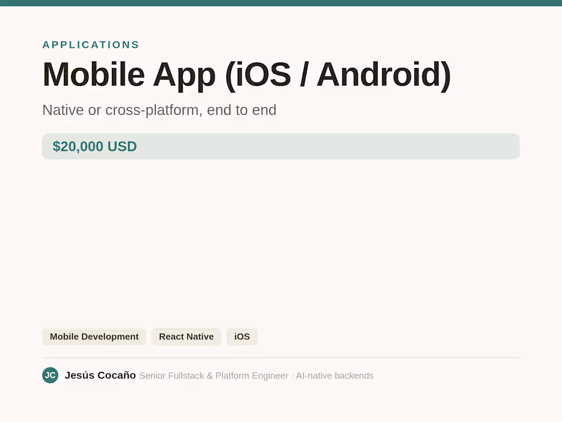 Cover image for Mobile App (iOS / Android)