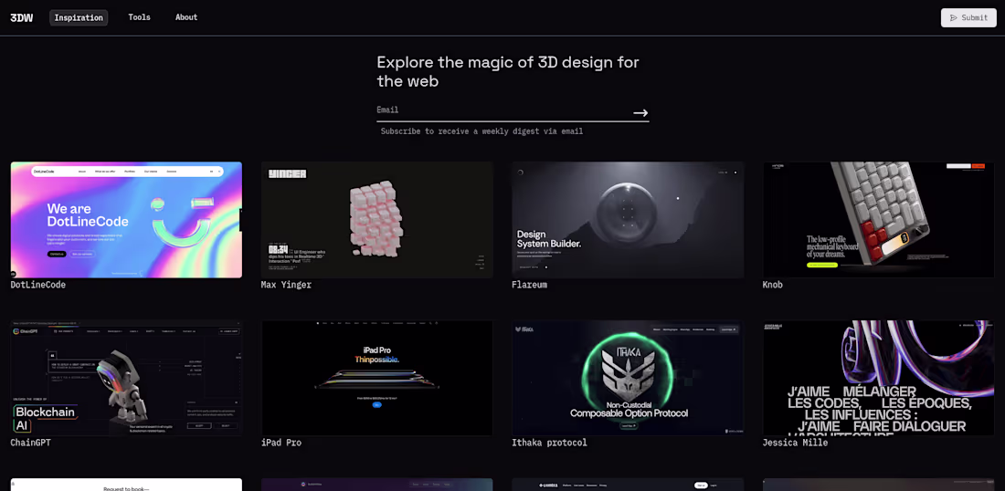 Cover image for 3d Websites - Design inspiration resource