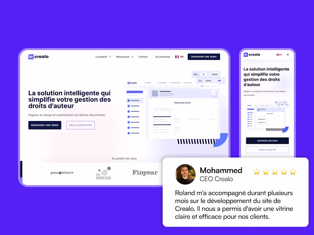 Cover image for Crealo Webflow website