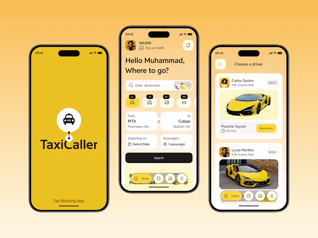 Cover image for TAXI BOOKING APP BRANDING | UI/UX
