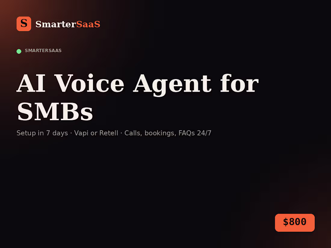 Cover image for AI Voice Agent for SMBs — Setup in 7 Days