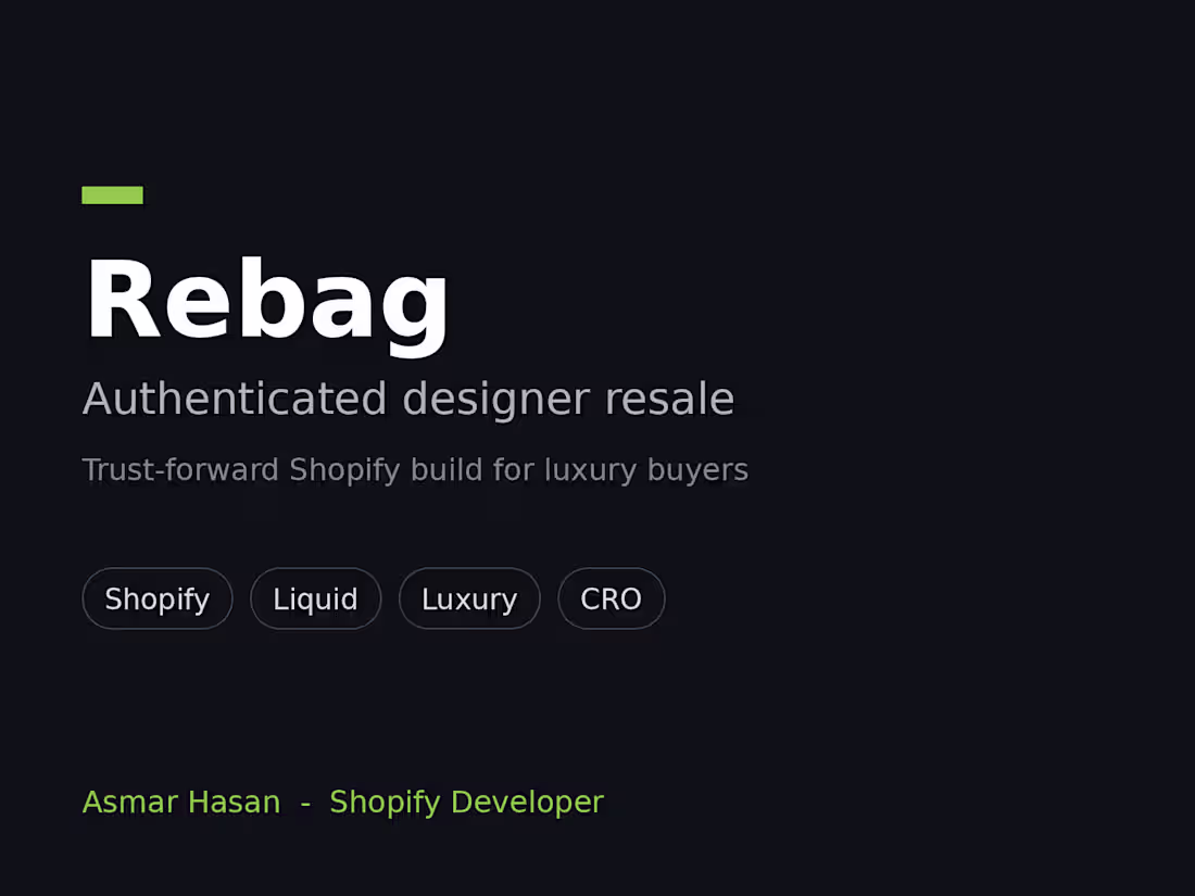 Cover image for Rebag - Authenticated Designer Resale Shopify Store