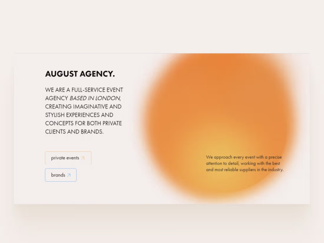 Cover image for Event Agency Main Page