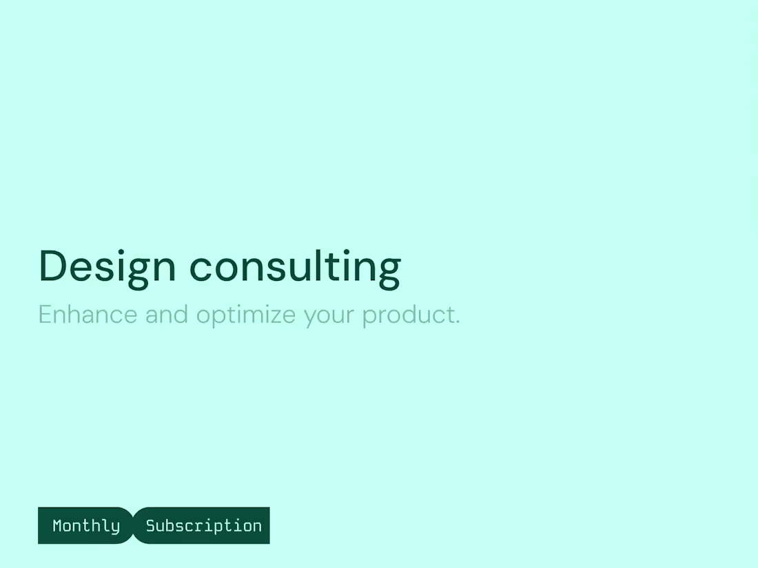 Cover image for Monthly Design Service