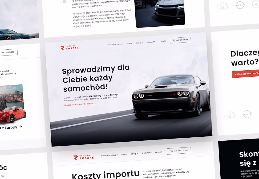 Cover image for Car import website - UI/UX design & development :: Behance