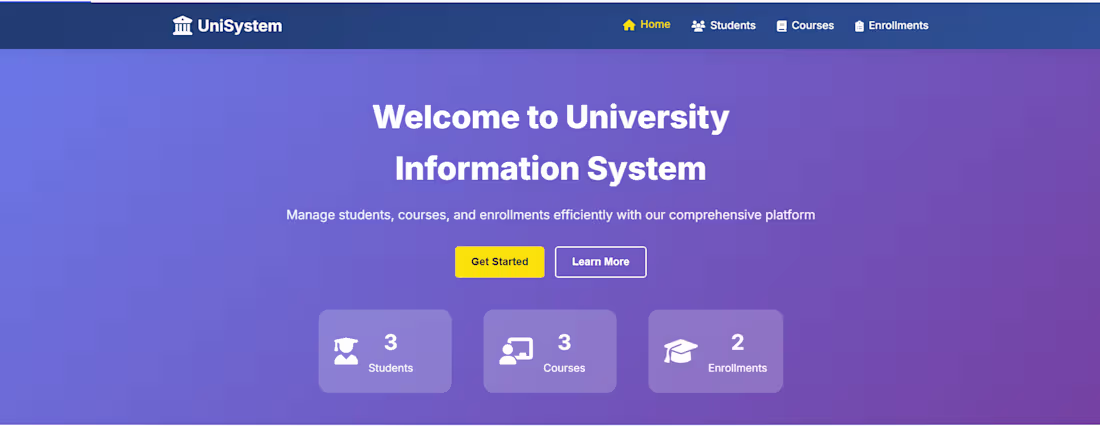Cover image for This university information system includes