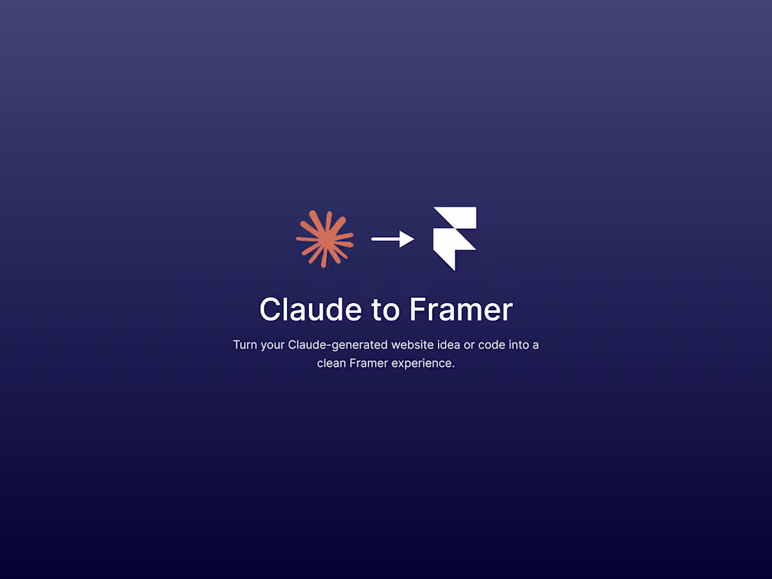 Cover image for Claude to Framer