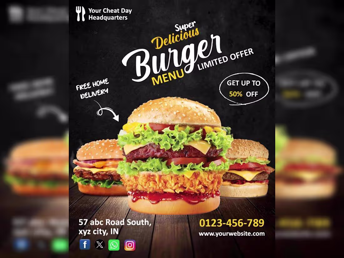 Cover image for Fast Food Promotional Poster Design
