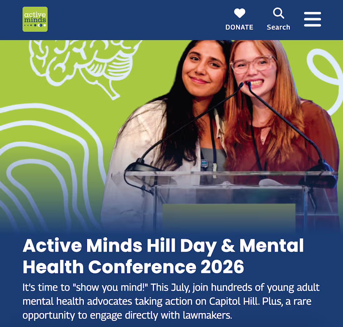 Cover image for Active Minds (DC non-profit) web,
