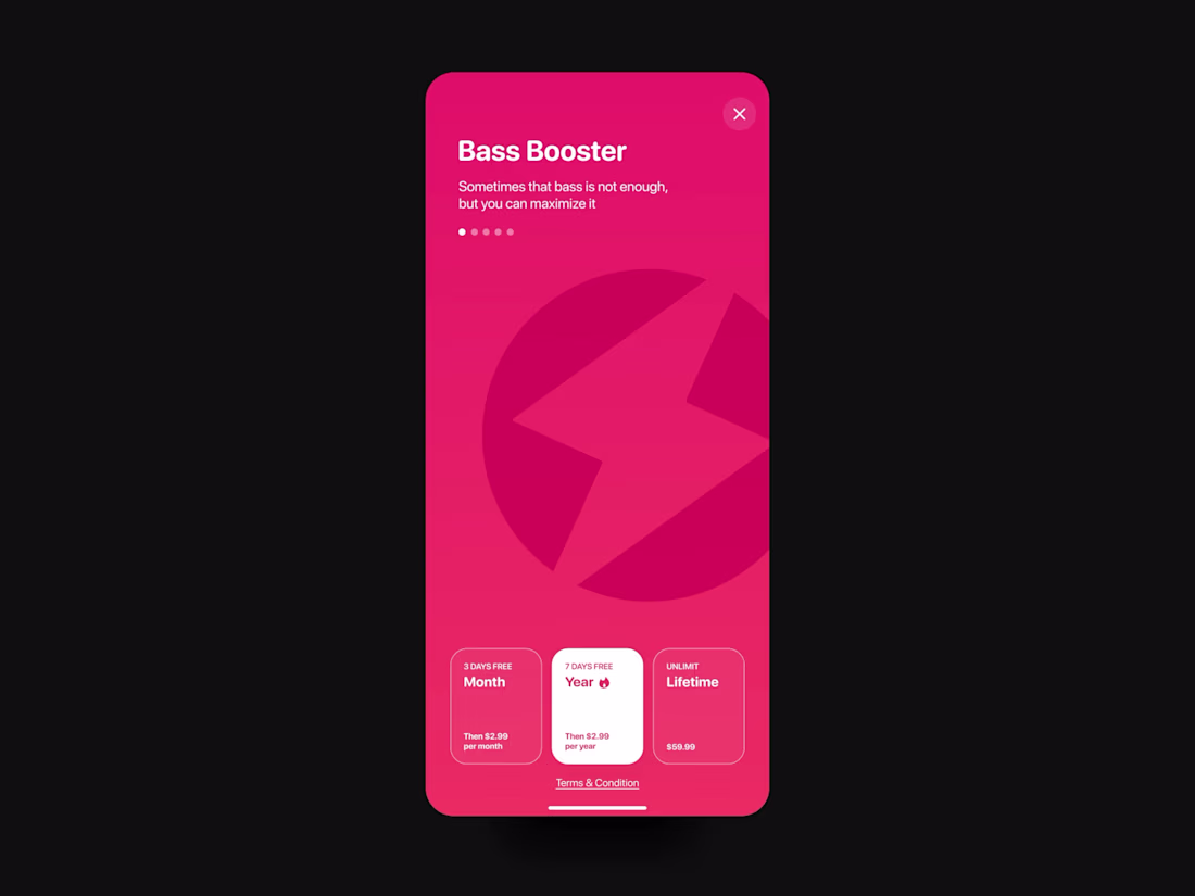 Cover image for Bass Booster App | Premium Paywall & Subscription UI