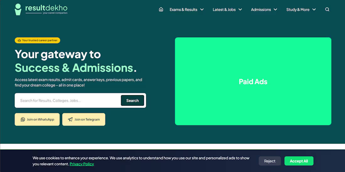 Cover image for ResultDekho (http://ResultDekho.net)  Full-Stack Portal