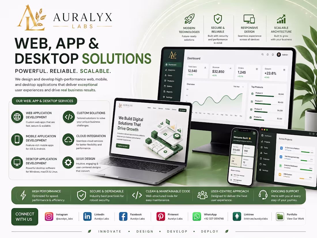 Cover image for Website, App & Desktop Development