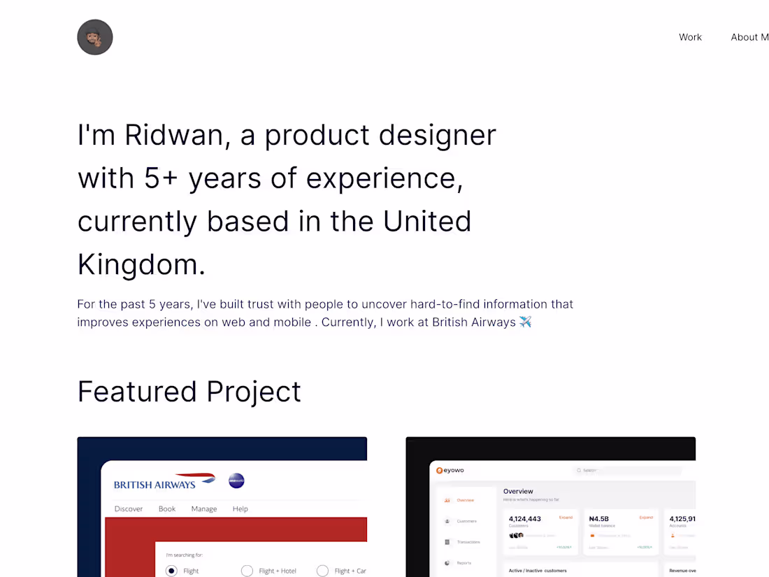 Cover image for UX Designer Portfolio Website built in Framer 