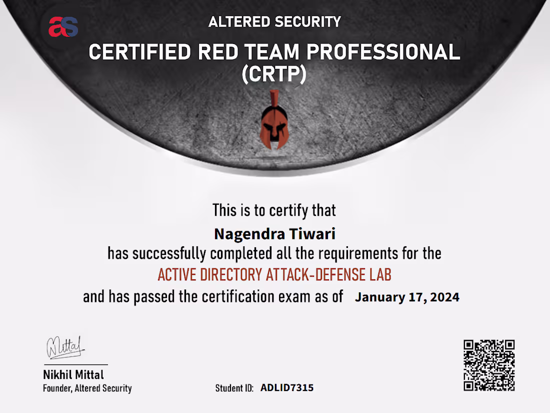Cover image for CRTP Certified