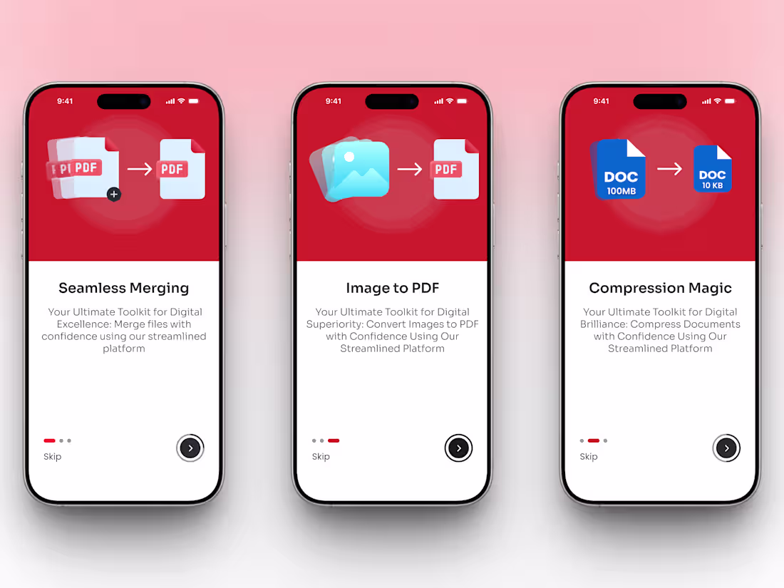 Cover image for Onboarding – PDF Reader App UI Design