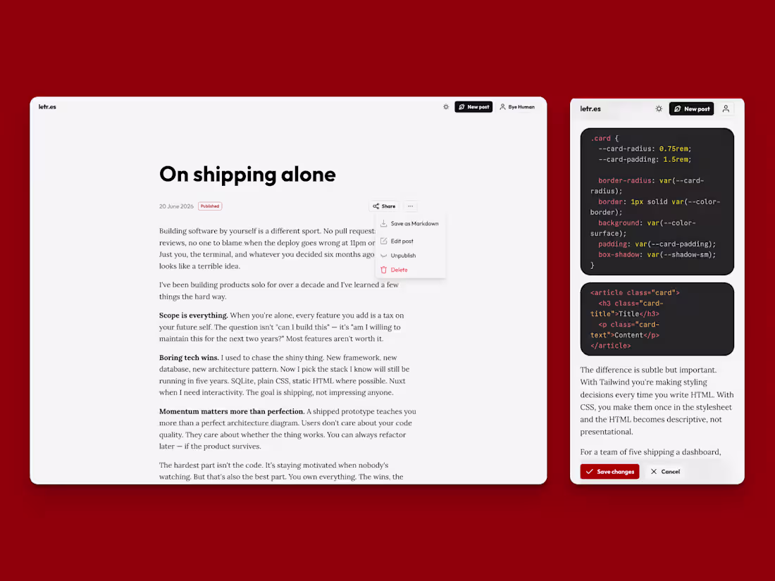 Cover image for Letr.es blogging platform