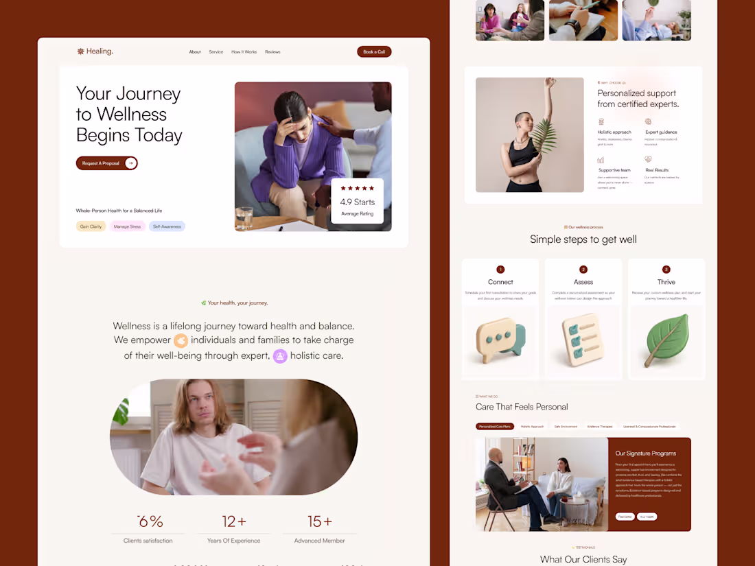 Cover image for Mental health and wellness framer template.👍 Live on Framer...