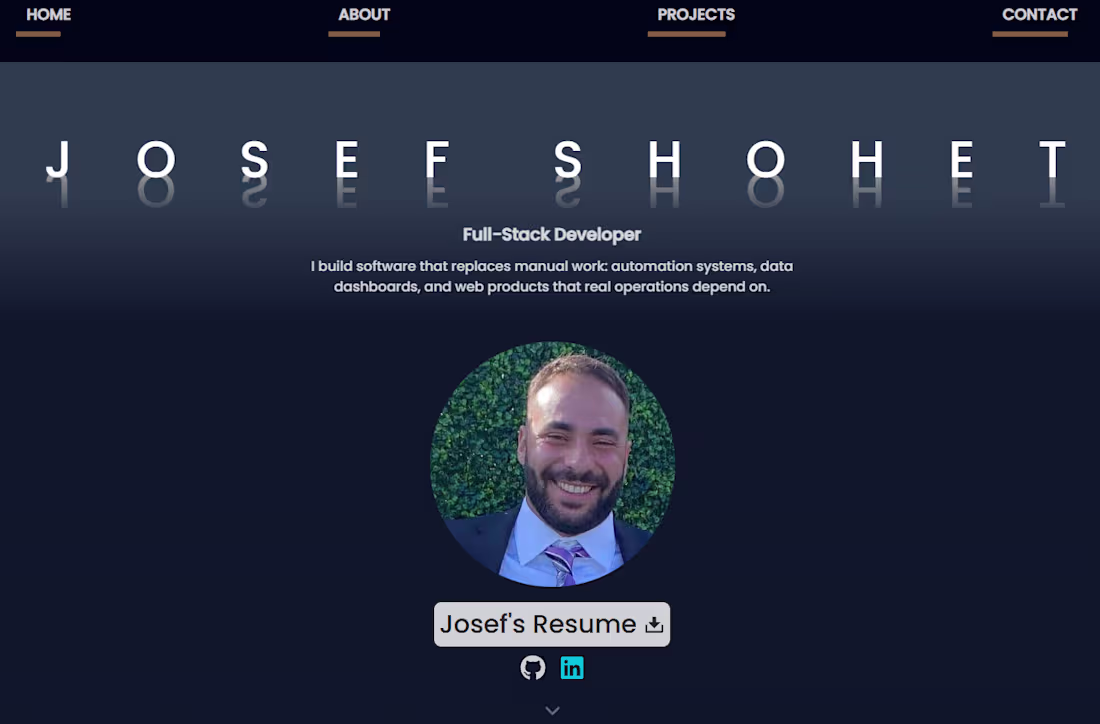 Cover image for Personal portfolio at jshohet.dev (http://jshohet.dev),