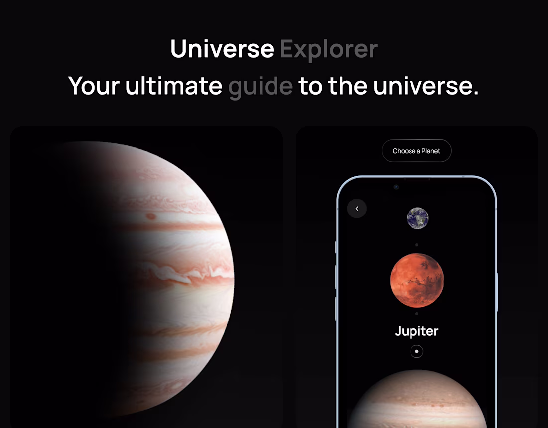 Cover image for Universe Explorer App: Design Concept | Mobile UI/UX